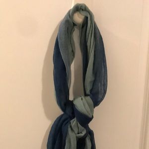 Ombré scarf shades of blue , aqua.